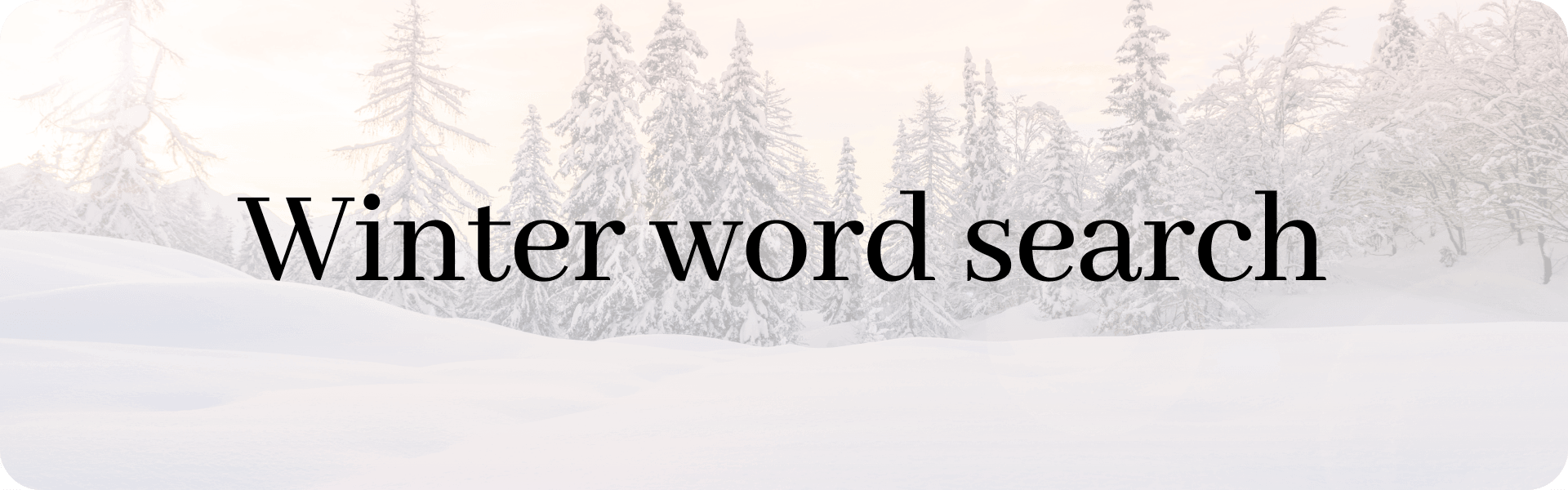 Winter word search